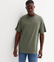 New Look Khaki Crew Neck Oversized T-Shirt